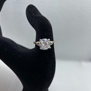 Stainless Steel Ring - White/Clear & Rose Gold